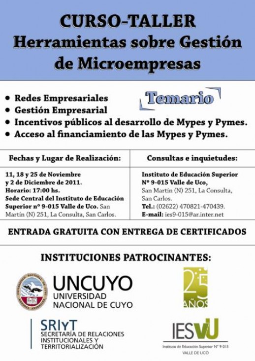 imagen Hoy comienza el Curso - Taller "Herramientas de Gestión en Microempresas"