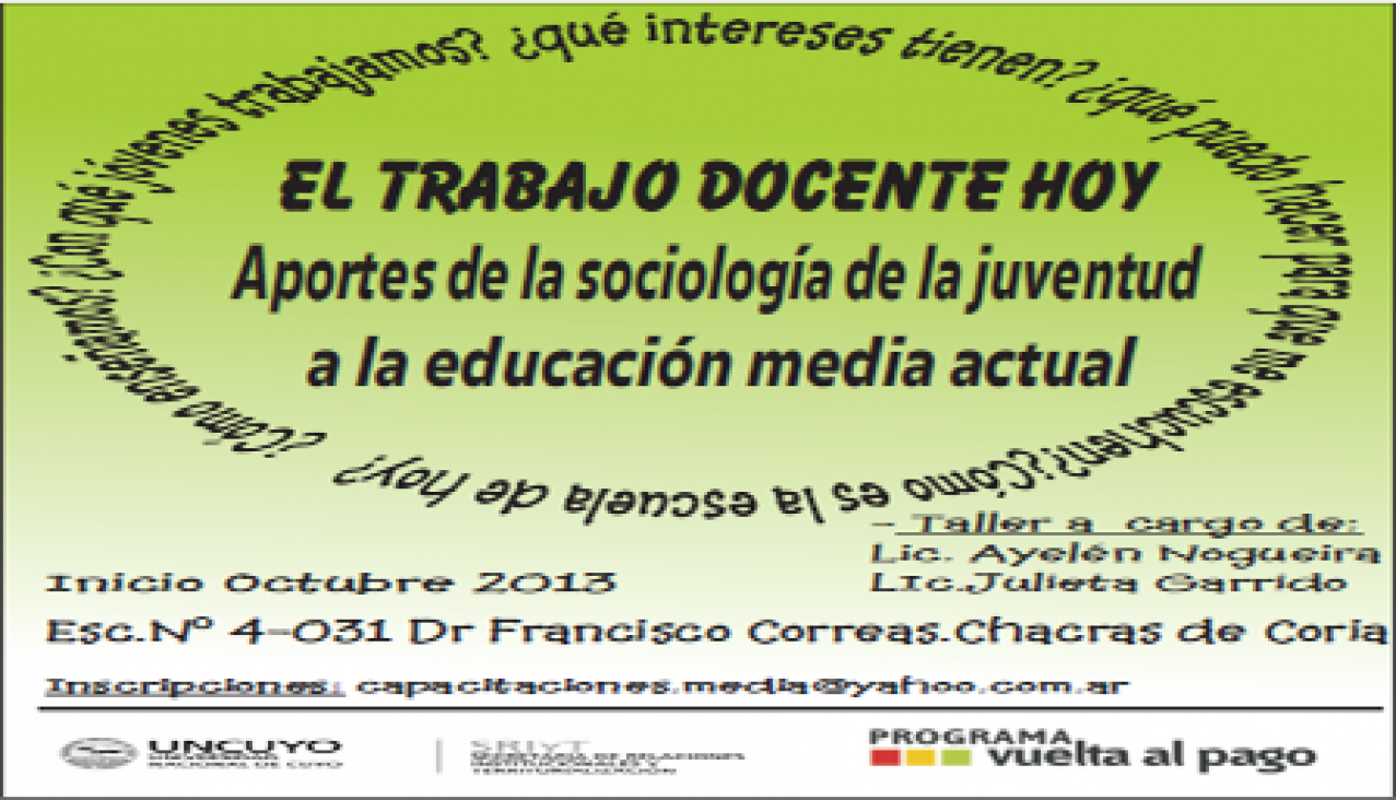 imagen Finalizó la capacitación: "El trabajo docente hoy. Aportes de la Sociología de la juventud a la educación media actual"