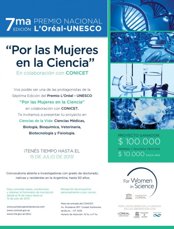 imagen Premio Nacional L’oréal-Unesco - Por Las Mujeres  en la Ciencia, en colaboración con CONICET