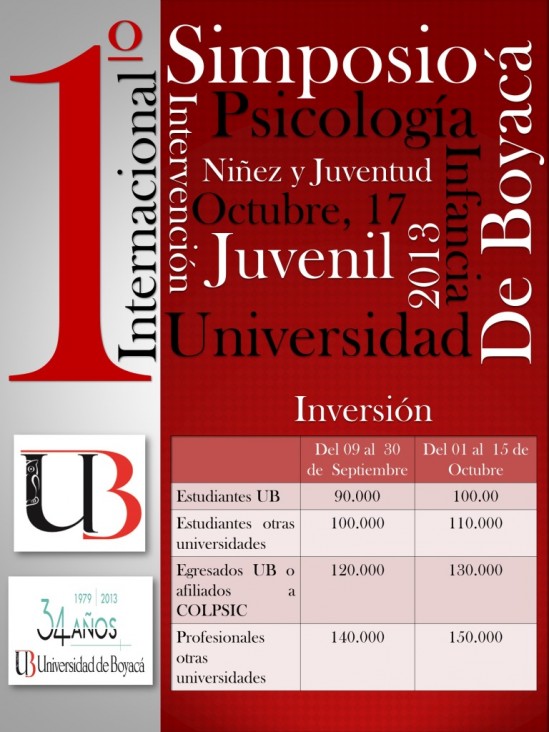 imagen PRIMER SIMPOSIO DE PSICOLOGÍA UNIVERSIDAD DE BOYACÁ 2013 