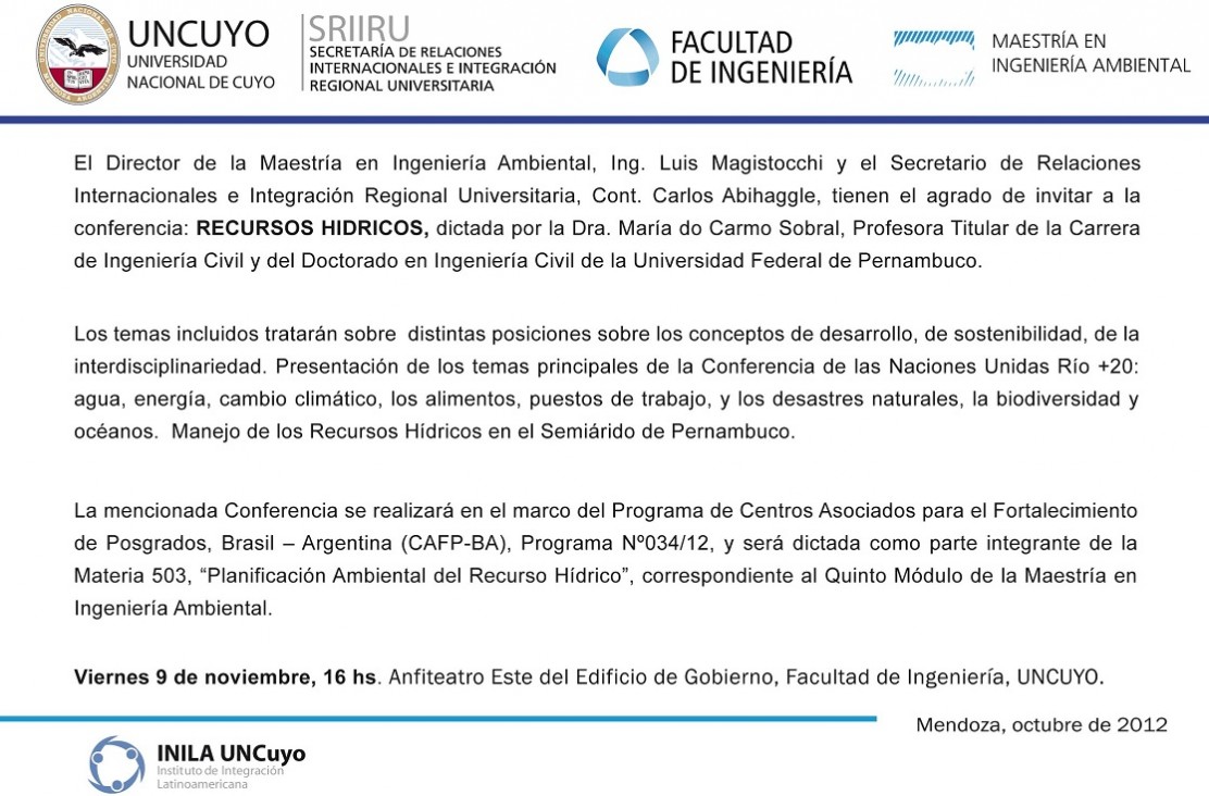 imagen Conferencia SUSTENTABILIDAD DE PERÍMETROS DE IRRIGACIÓN