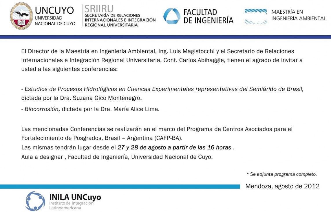 imagen Nueva fecha ciclo de conferencias sobre Recursos Hídricos