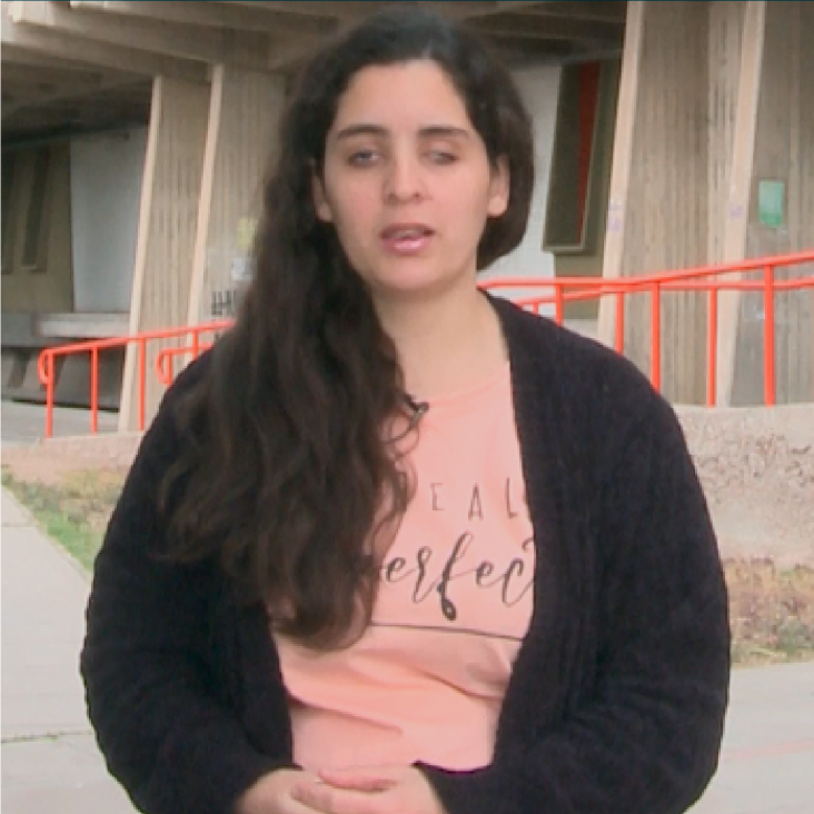 imagen Agustina Aveiro, estudiante de la Facultad de Ciencias Políticas y Sociales