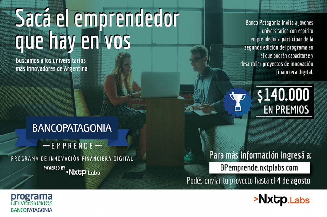 imagen Inscripciones abiertas para Banco Patagonia Emprende